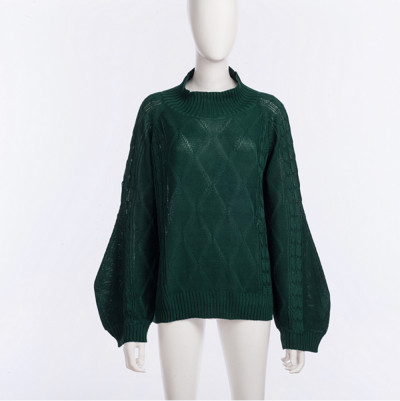 Alkalmi női pulóver polo gallérral, zöld, barna, sárga, fekete és bézs színben