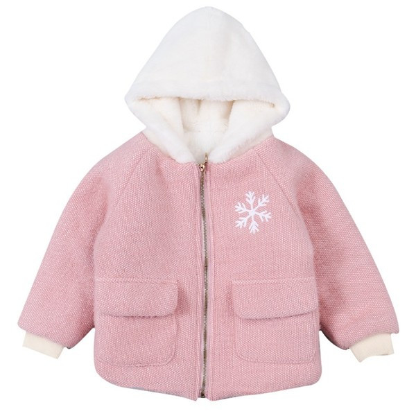 Geaca de copii model nou pentru fete cu gluga si aplicatie in galben si roz