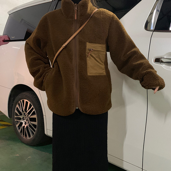 Lezser kabát széles cipzárral