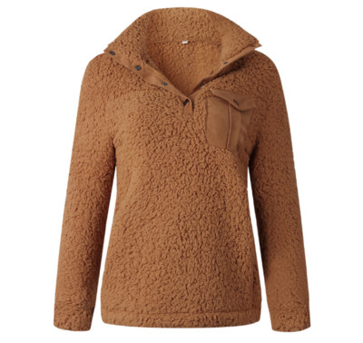 Hétköznapi női blúz új modellje zöld és barna zsebekkel