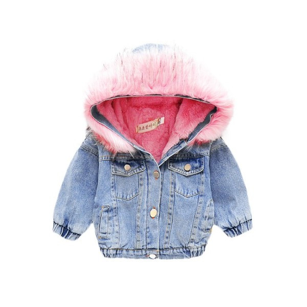 Alkalmi gyerekkabát lányoknak, pehely és puha béléssel, rózsaszínben