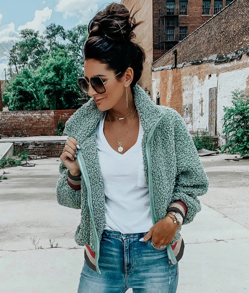 Modern női pulóver három színben cipzárral