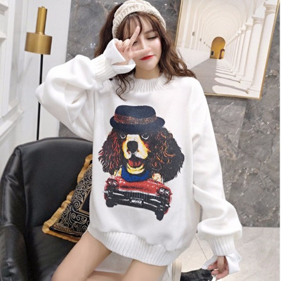 Φαρδύ πουλόβερ σε λευκό και μαύρο χρώμα με εφαρμογή