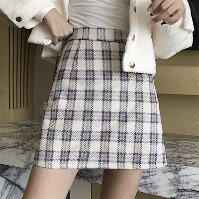 Rövid kockás alkalmi szoknya két színben