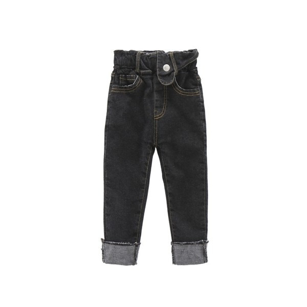 Alkalmi gyerek farmer gumírozással lányoknak kék és fekete színben