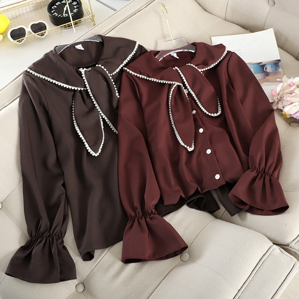 Modern női ing gombokkal, négy színben