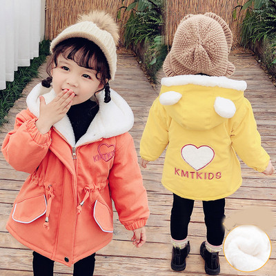 Új modell gyerekkabát, kapucnival, derékban megkötős lányoknak