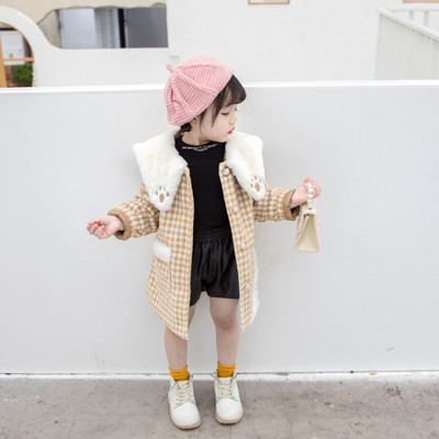 Casual παιδικό μπουφάν με κουμπιά και έγχρωμη εφαρμογή σε τρία χρώματα για κορίτσια