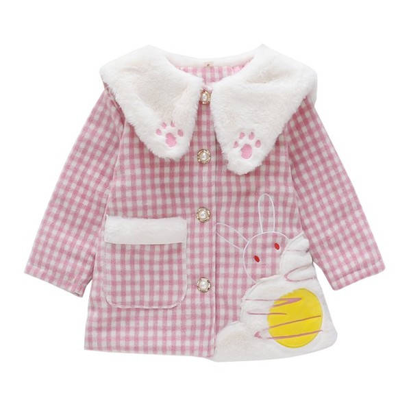 Casual παιδικό μπουφάν με κουμπιά και έγχρωμη εφαρμογή σε τρία χρώματα για κορίτσια