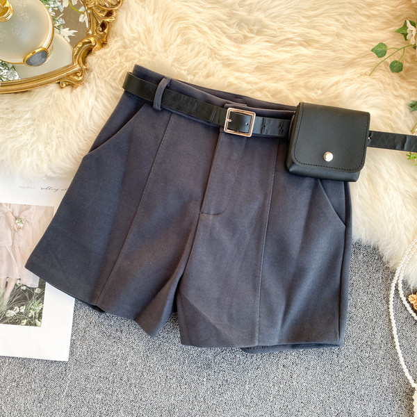 Къси зимни дамски панталони с колан в четири цвята