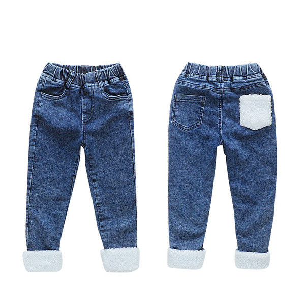 Gyermek őszi-téli farmer új modellje puha béléssel, kék színben