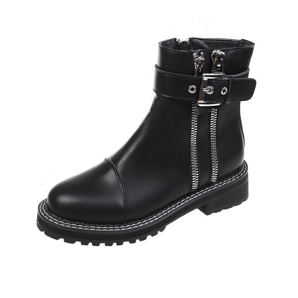 Ghete de dama moderne din piele ecologica de culoare neagra