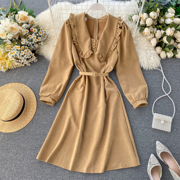 Modern női ruha övvel három színben