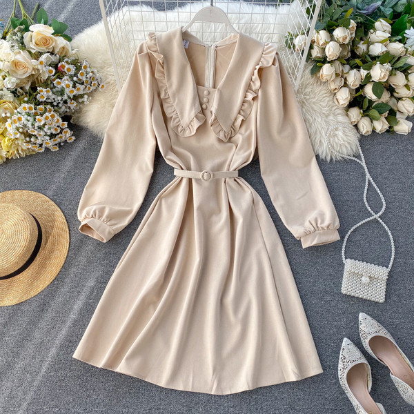 Modern női ruha övvel három színben