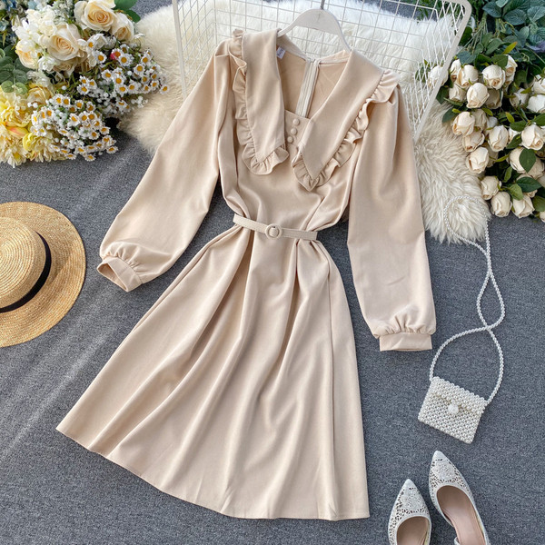 Modern női ruha övvel három színben