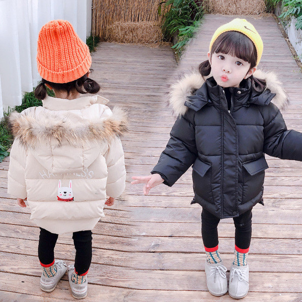 Modern gyerekkabát lányoknak kapucnival