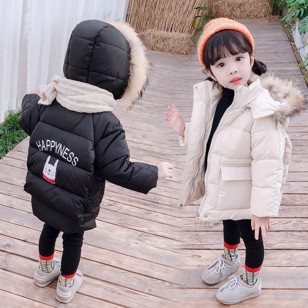 Modern gyerekkabát lányoknak kapucnival