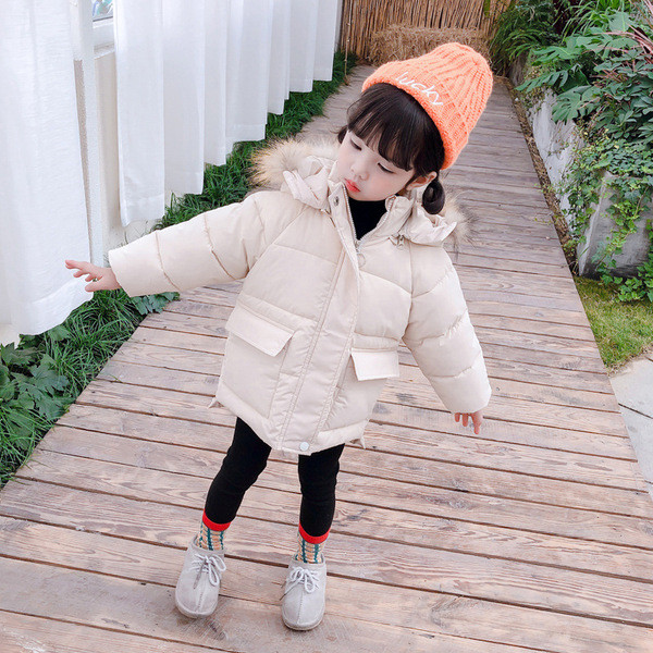 Modern gyerekkabát lányoknak kapucnival