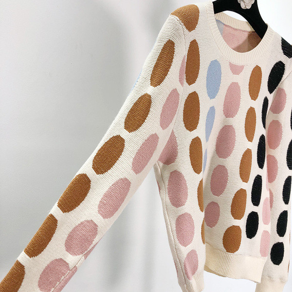 Γυναικείο casual πουλόβερ με μοτίβο δεξιά και οβάλ ντεκολτέ