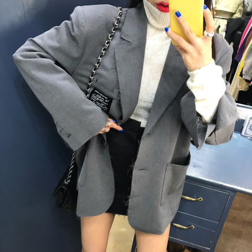 Γυναικεία καθημερινό πουλόβερ με κολάρο και μακρύ μανίκι σε μπλε, ροζ και λευκό χρώμα