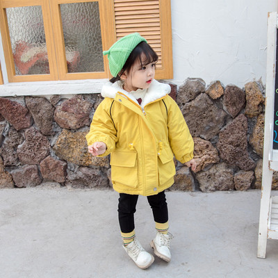 Gyerek téli kabát puha béléssel lányoknak rózsaszín és sárga színben