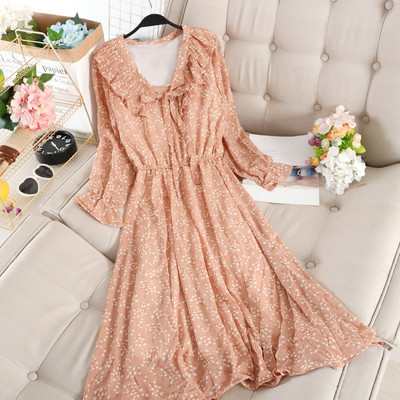 Модерна дамска рокля с флорален десен в пет цвята