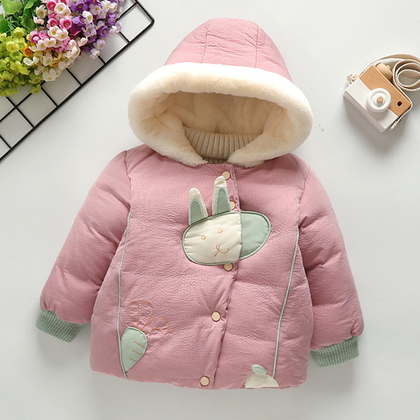 Új modellű gyerek téli kabát kapucnival több színben lányoknak