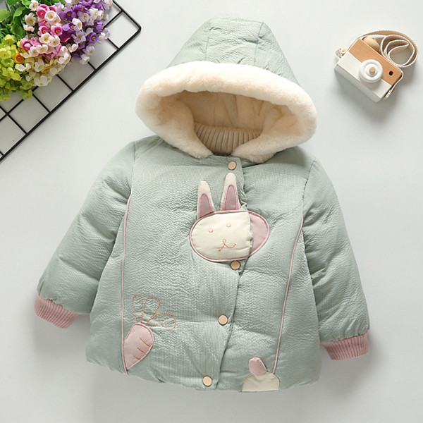 Új modellű gyerek téli kabát kapucnival több színben lányoknak