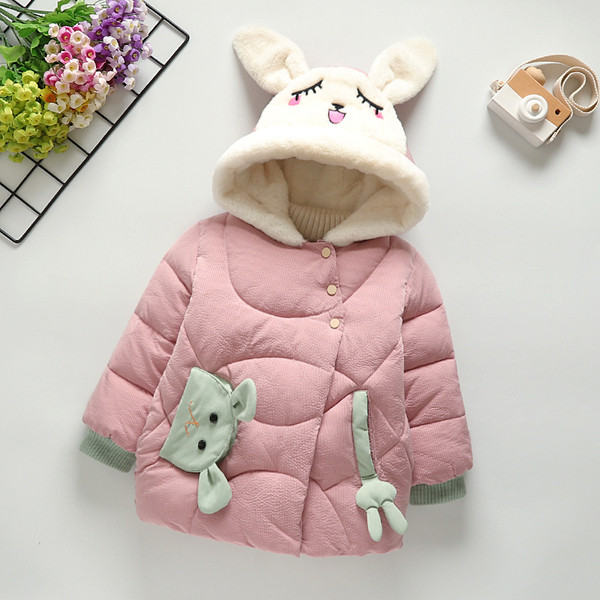 Μοντέρνο παιδικό μπουφάν με τρισδιάστατο στοιχείο για κορίτσια - πολλά χρώματα