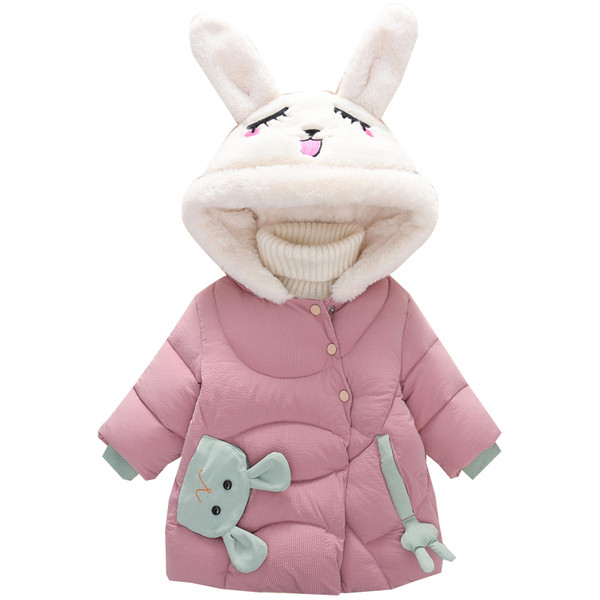 Μοντέρνο παιδικό μπουφάν με τρισδιάστατο στοιχείο για κορίτσια - πολλά χρώματα