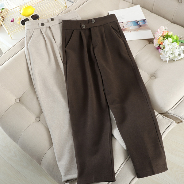 Divatos női nadrág magas derékkal, zsebekkel több színben