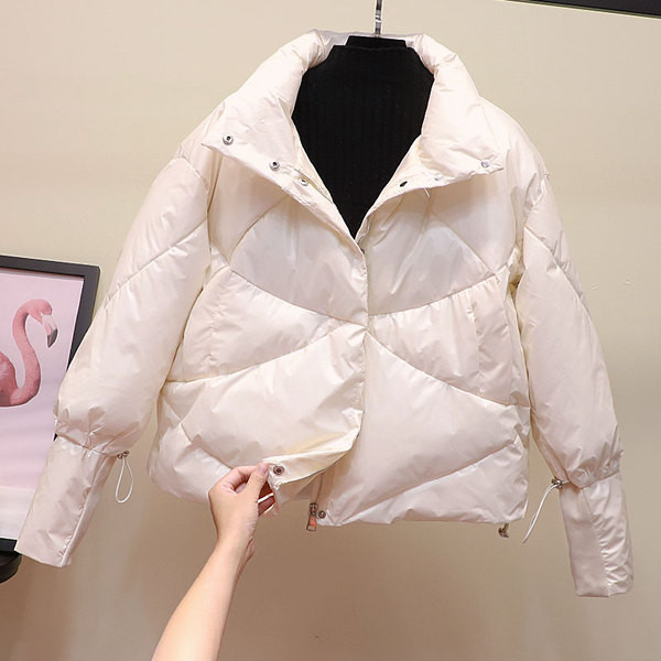 Стилно дамско зимно яке с копчета и цип в четири цвята