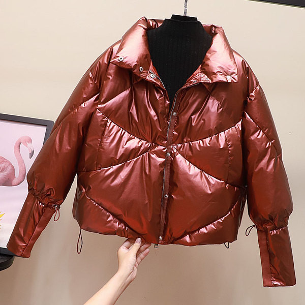 Стилно дамско зимно яке с копчета и цип в четири цвята