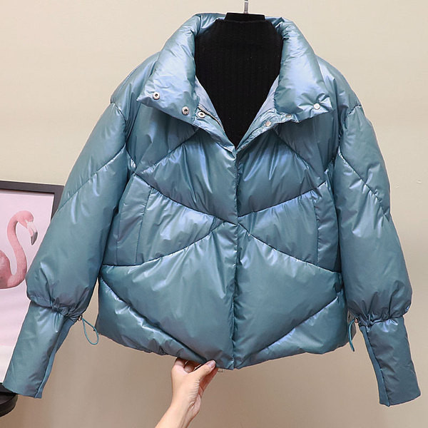 Стилно дамско зимно яке с копчета и цип в четири цвята