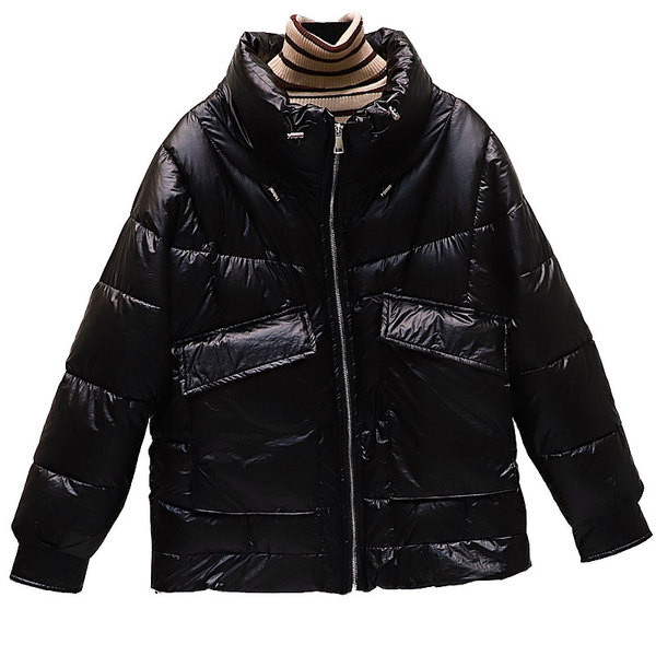 Fényes hatású, magas gallérral rendelkező női alkalmi kabát öt színben