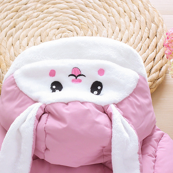 Μοντέρνο παιδικό μπουφάν για κορίτσια με τρισδιάστατο στοιχείο σε ροζ χρώμα