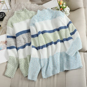 Női pulóver magas pólógallérral, négy színben