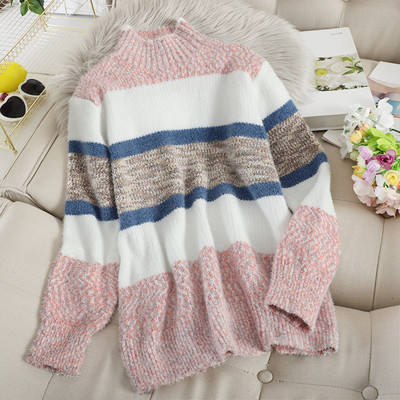 Női pulóver magas pólógallérral, négy színben