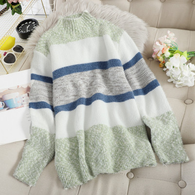 Női pulóver magas pólógallérral, négy színben