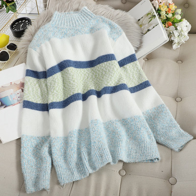 Női pulóver magas pólógallérral, négy színben