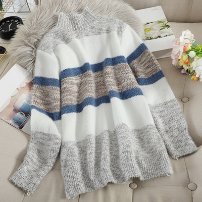 Női pulóver magas pólógallérral, négy színben