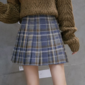 Új modell női kockás szoknya kék, szürke és fekete színekben