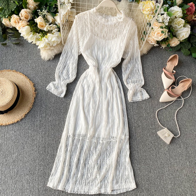 Modern női csipkeruha három színben