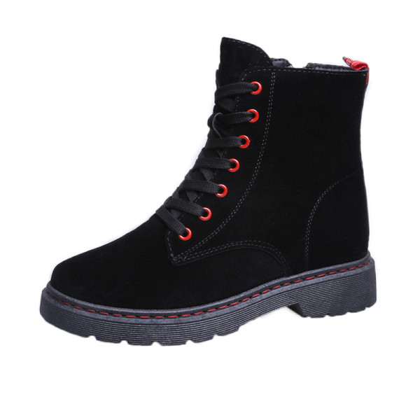 Női velúr csizma lapos talppal, fekete és barna színben