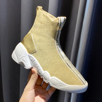 Alkalmi női zokni fekete és arany színben