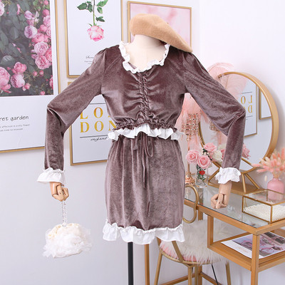 Új modell női kétrészes szoknya + blúz szett több színben