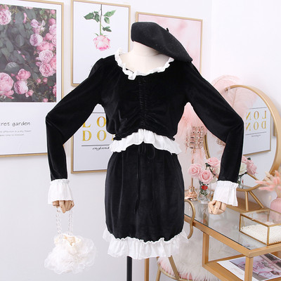 Új modell női kétrészes szoknya + blúz szett több színben