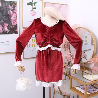 Új modell női kétrészes szoknya + blúz szett több színben