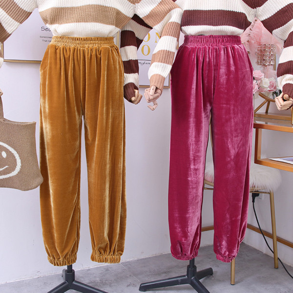 Divatos női bársony nadrág több színben