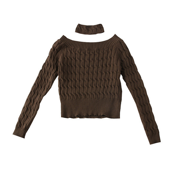 Νέο μοντέλο γυναικείο πουλόβερ με λαιμόκοψη - σε διάφορα χρώματα